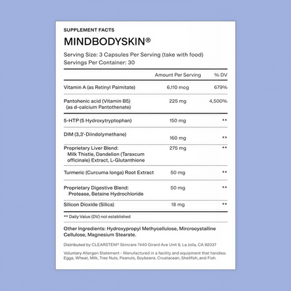 MINDBODYSKIN Hormonal Acne Supplement